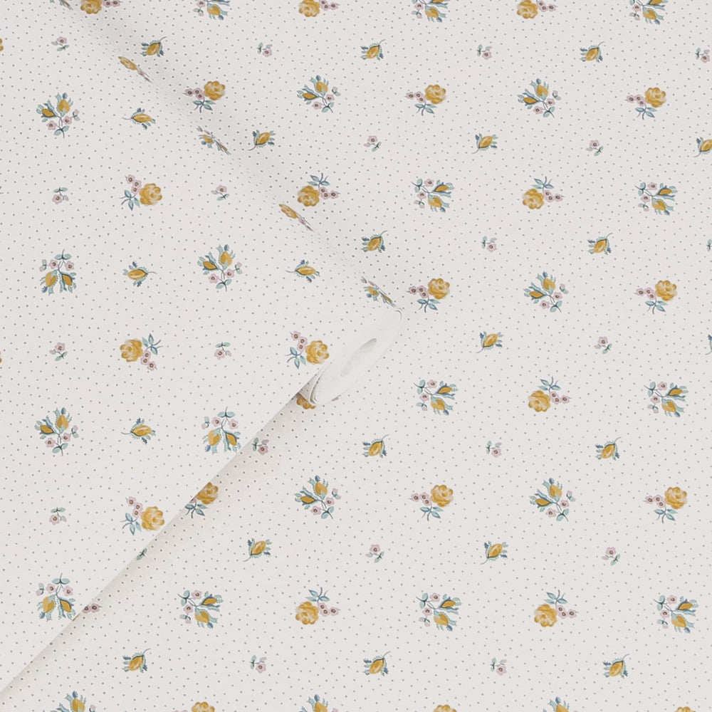 121084 - Claudia's Friend Wallpaper - Pale Ochre Yellow - Laura Ashley