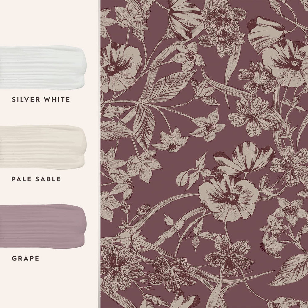 121086 - Summerhill Wallpaper - Pale Blackberry - Laura Ashley