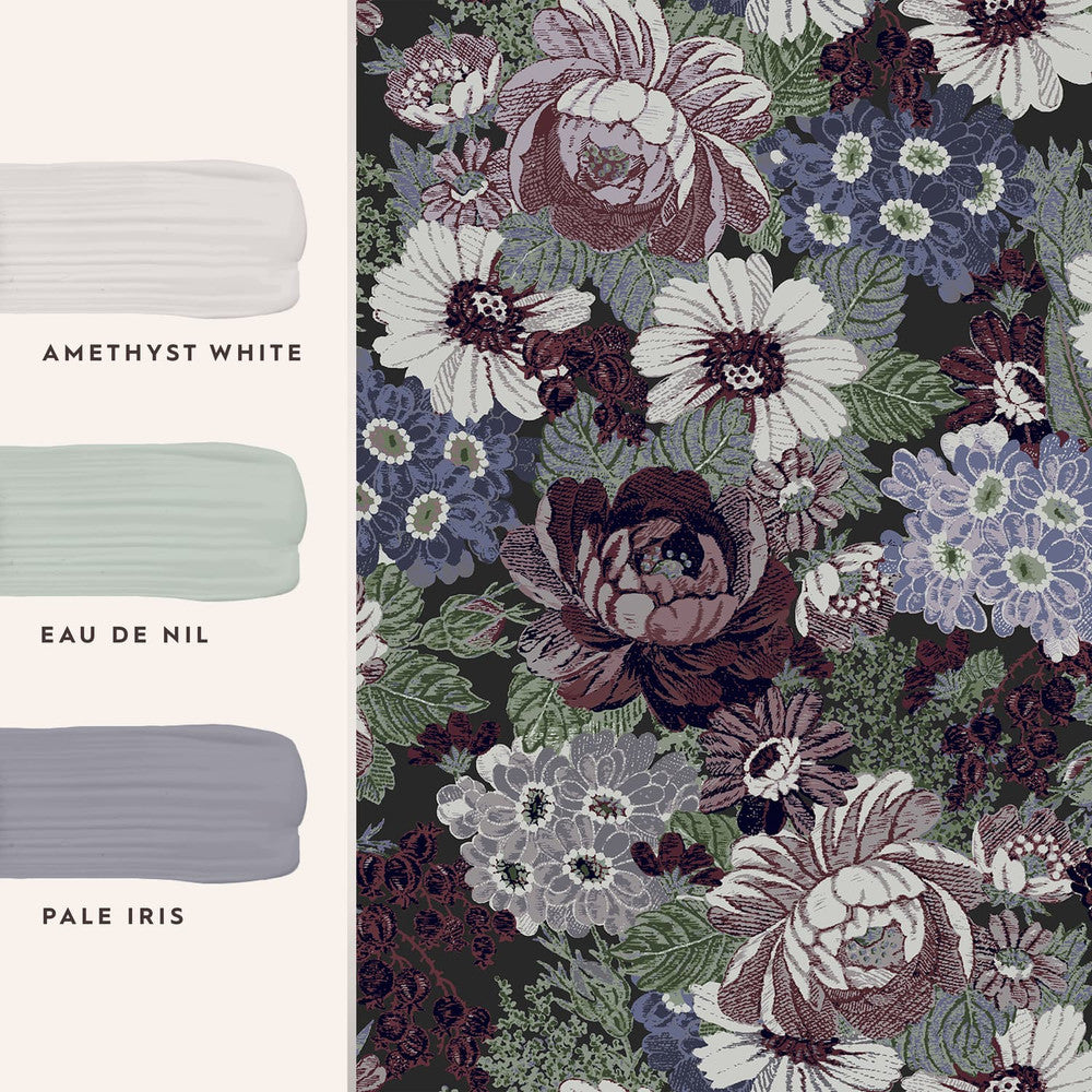 121088 - Honnington Peonies Wallpaper - Blackberry Purple - Laura Ashley