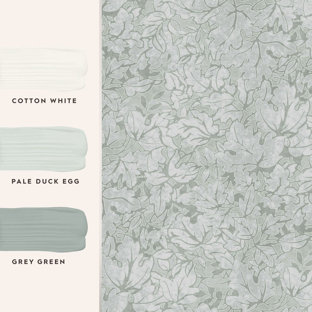 121089 - Corrina Leaf Wallpaper - Mineral Green - Laura Ashley