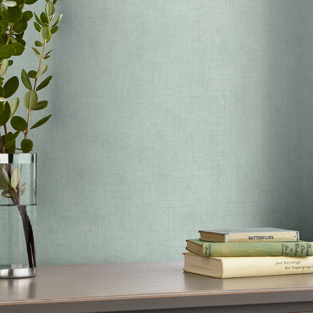 121092 - Plain Wallpaper - Duck Egg - Laura Ashley