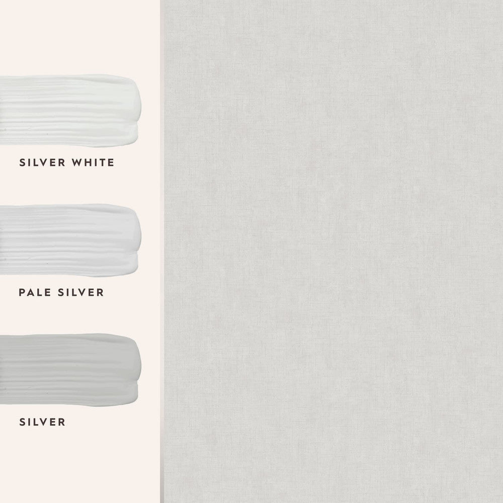 121096 - Plain Wallpaper - Pale Silver - Laura Ashley