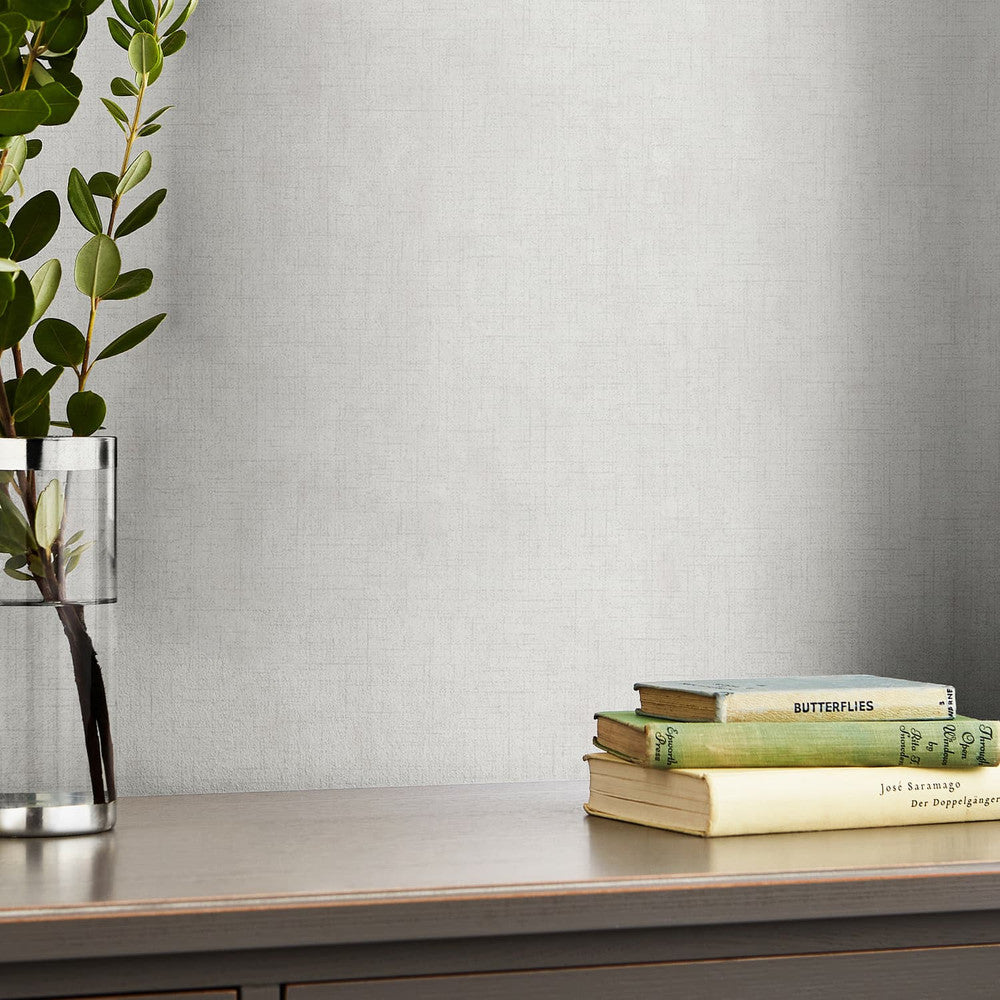 121096 - Plain Wallpaper - Pale Silver - Laura Ashley