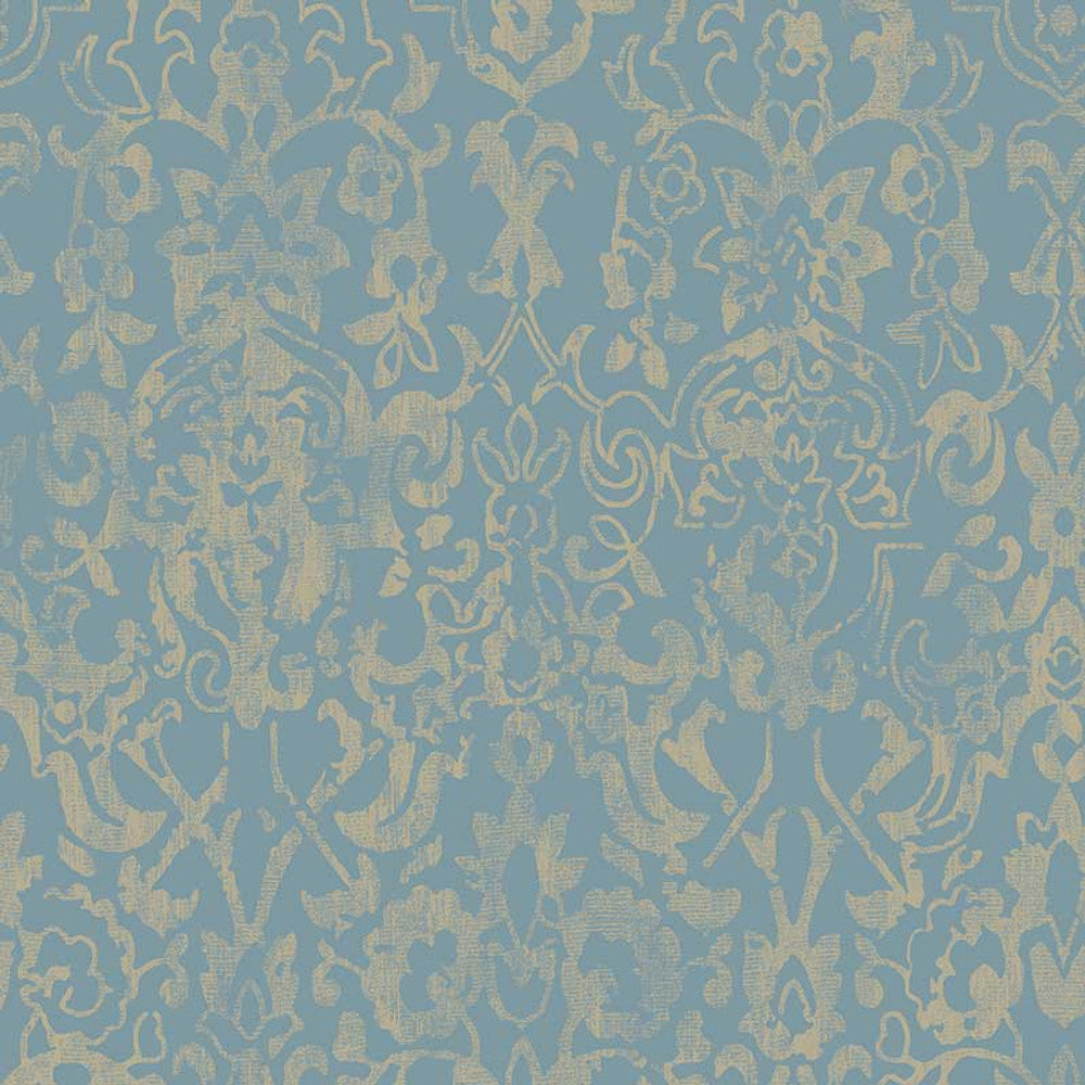 121305 - Majestic Damask Wallpaper - Blue - Next
