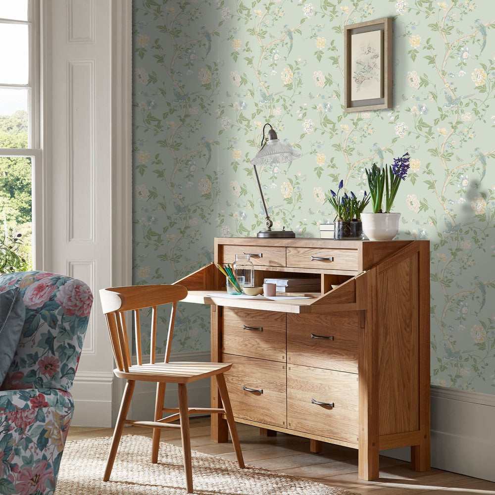 121407 - Summer Palace Wallpaper - Eau de Nil - Laura Ashley