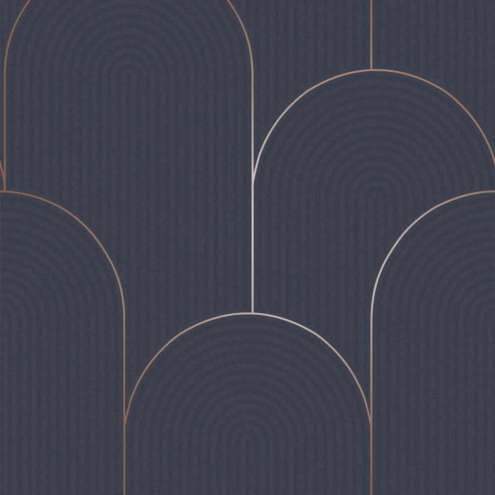 121418 - Lancet Wallpaper - Navy - Graham & Brown