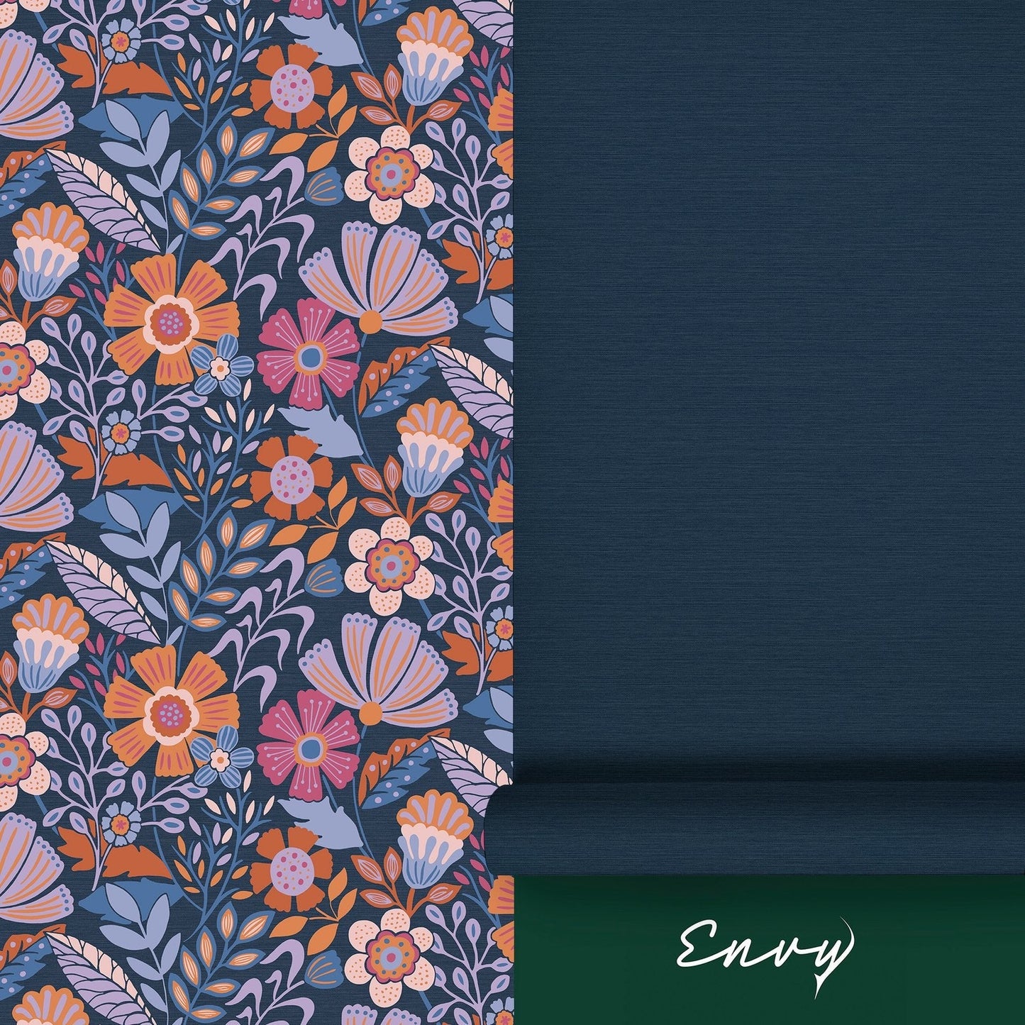 122373 - Oopsy Daisy Wallpaper - Blue Lilac Tangerine - Envy