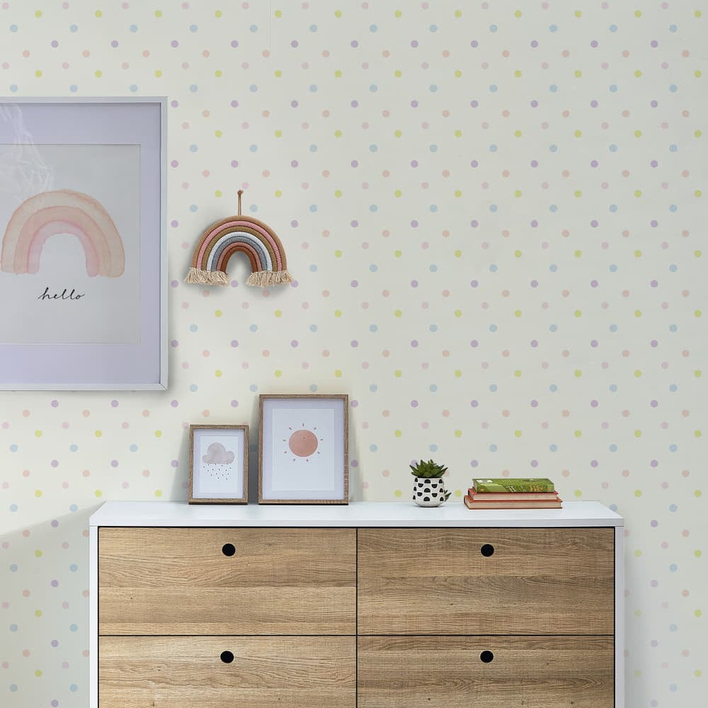 122394 - Bee Spot Wallpaper - Pastel - Next