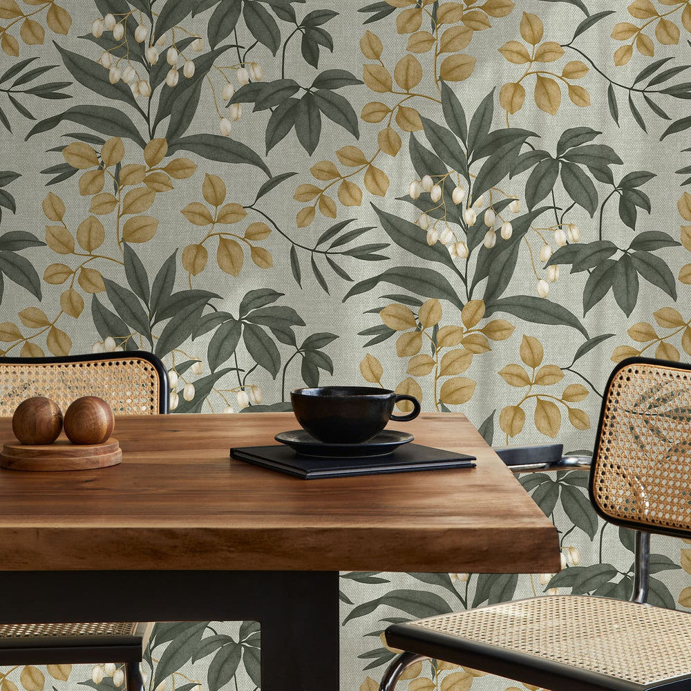 122414 - Persephone Wallpaper - Green - Superfresco Easy