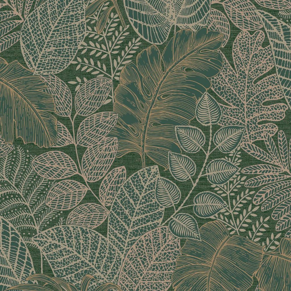 122423 - Scattered Leaves Wallpaper - Forest Green - Superfresco Easy