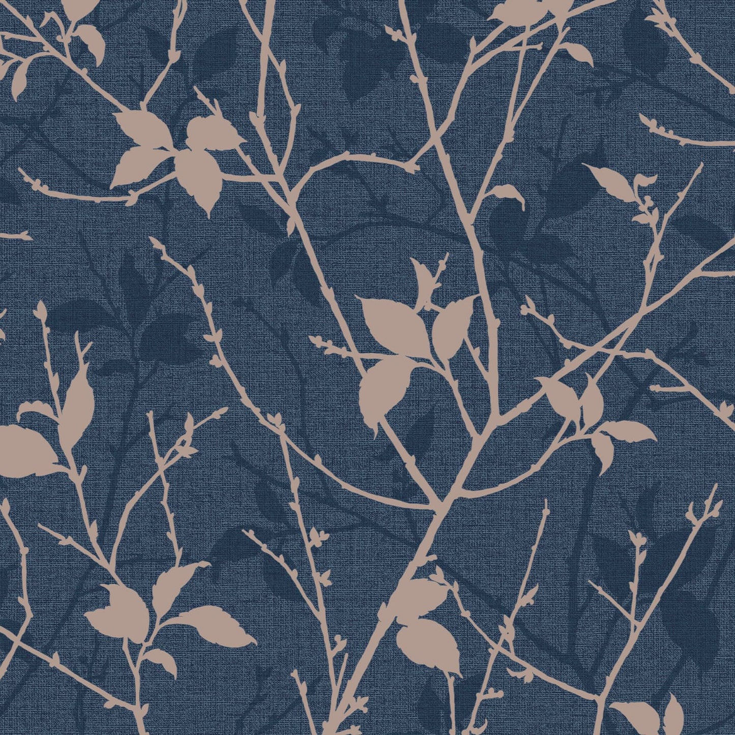 122431 - Belle Wallpaper - Navy & Copper - Boutique Luxury
