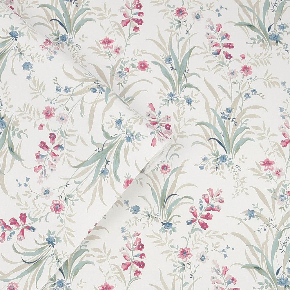 122750 - Mosedale Posy Wallpaper - Soft Natural - Laura Ashley