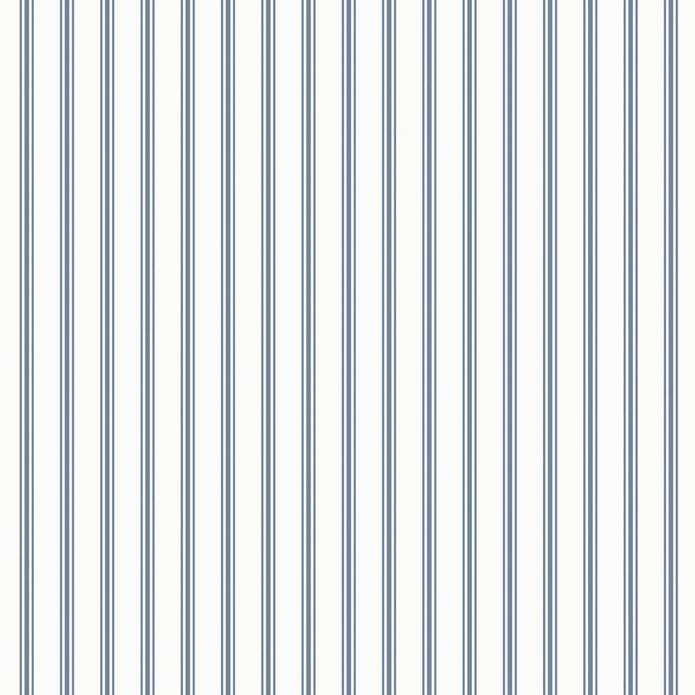 122752 - Farnworth Stripe Wallpaper - Smoke Blue - Laura Ashley