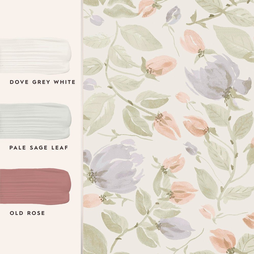122761 - Orisia Peony Wallpaper - Pale Sage Green - Laura Ashley