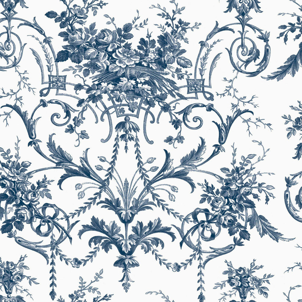 122767 - Tuileries Wallpaper - Midnight Blue - Laura Ashley