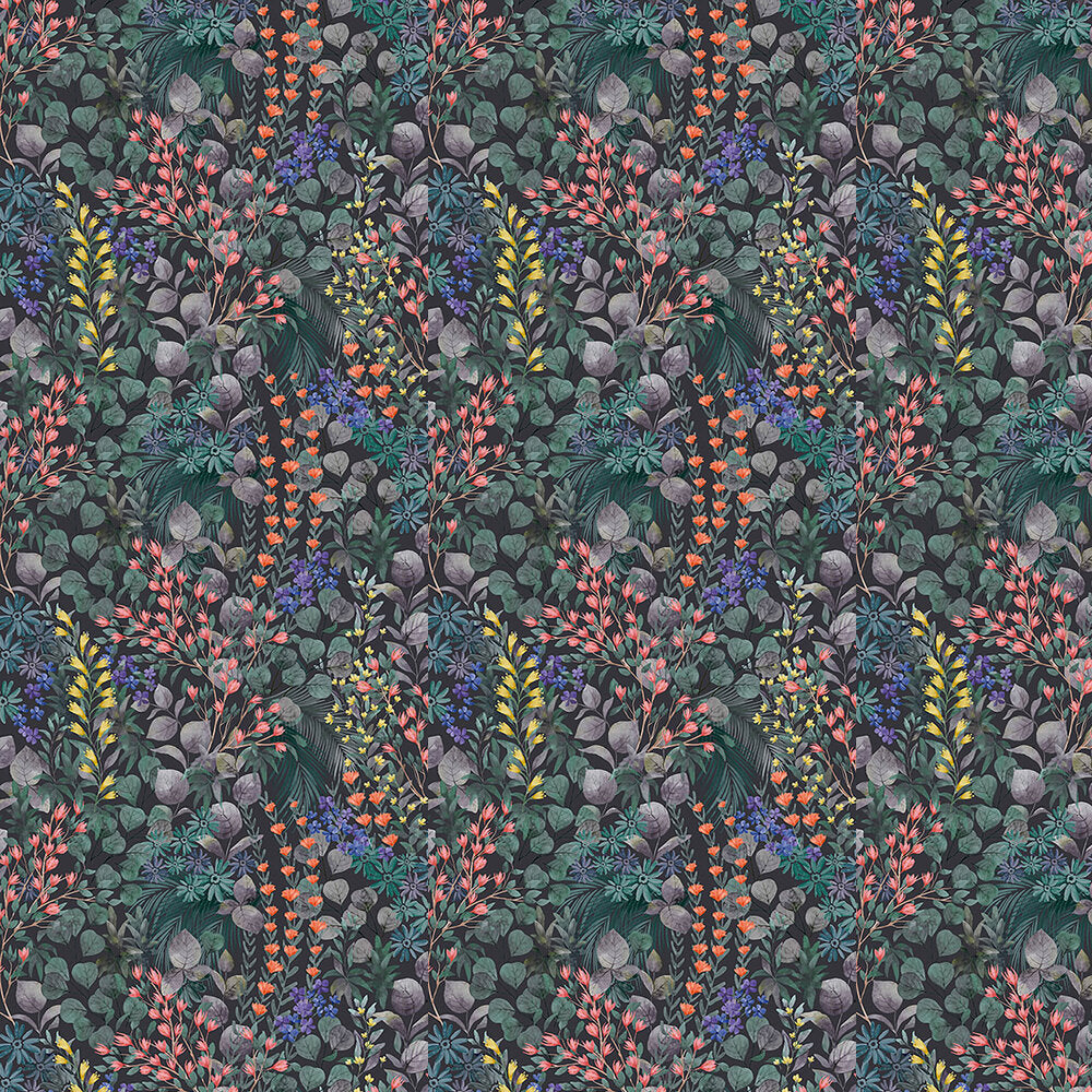 122877 - Rich Rebel Eden Brights Wallpaper - Blue - Next