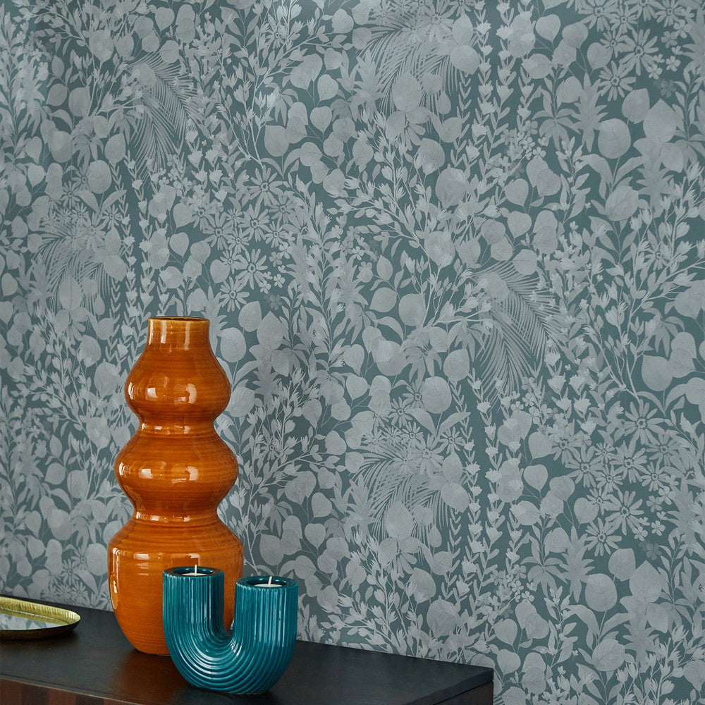 122878 - Eden Tonal Wallpaper - Blue - Next