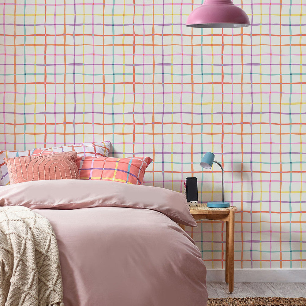 122885 - Rainbow Check Wallpaper - Multi - Next