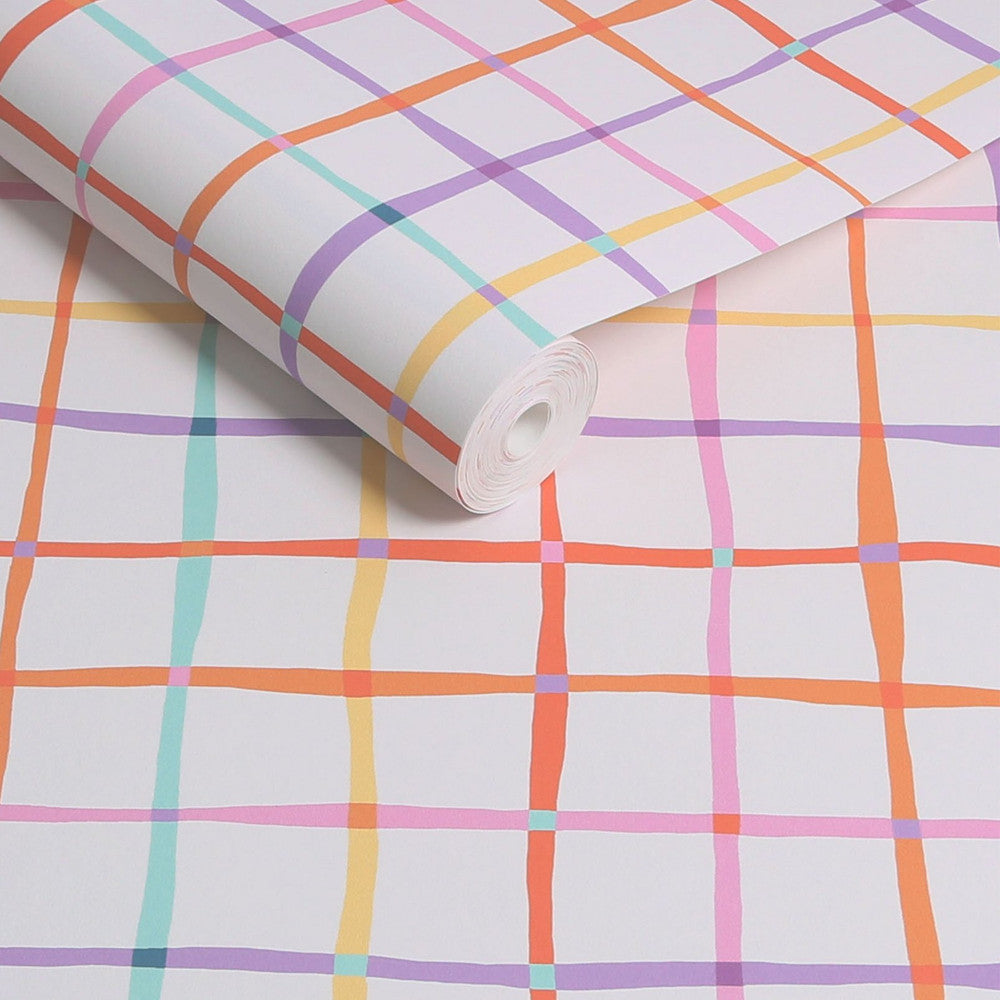 122885 - Rainbow Check Wallpaper - Multi - Next