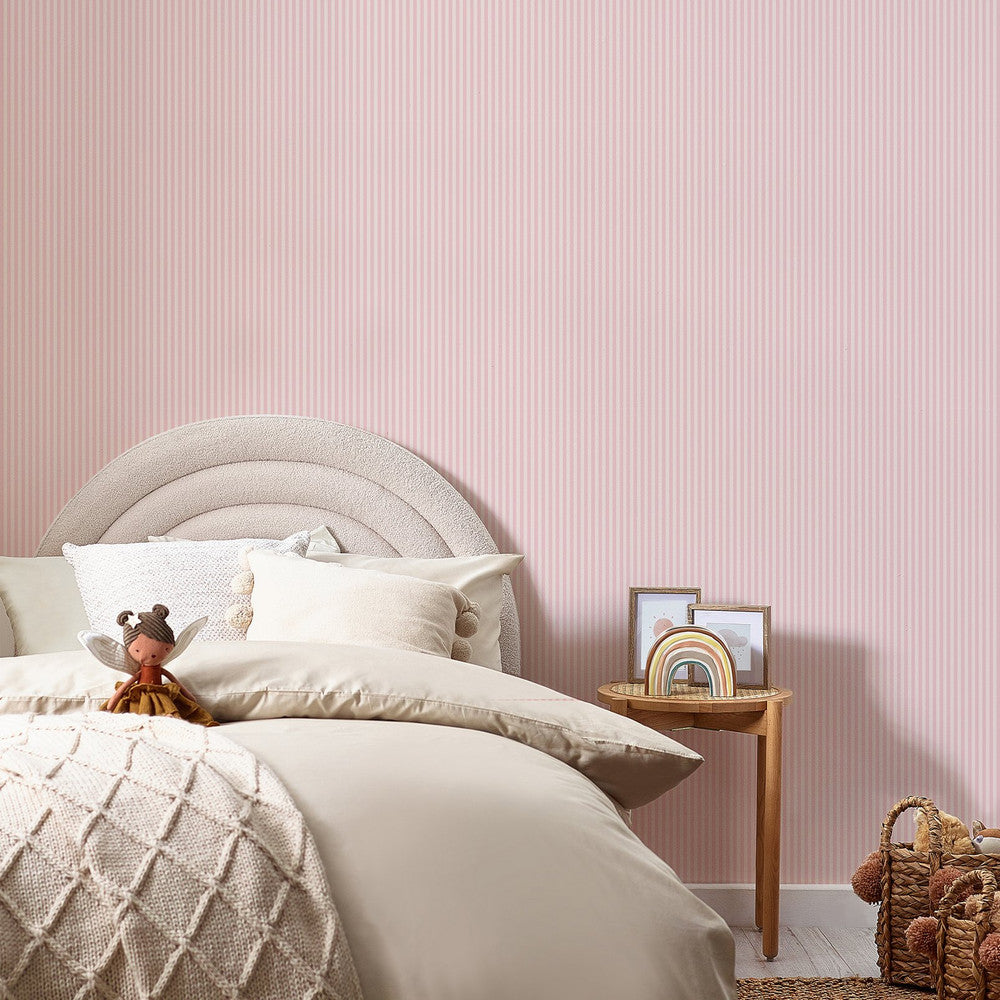 122886 - Calm Stripe Wallpaper - Pink - Next
