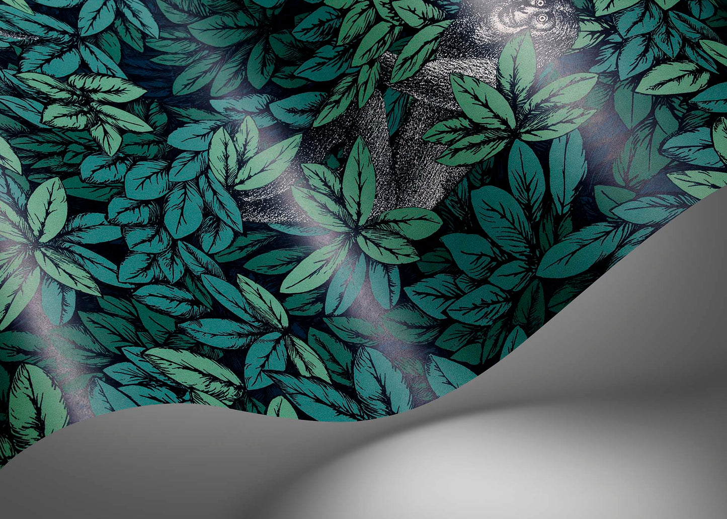 123/10046 - Foglie e Scimmie Wallpaper - Viridian - Cole & Son