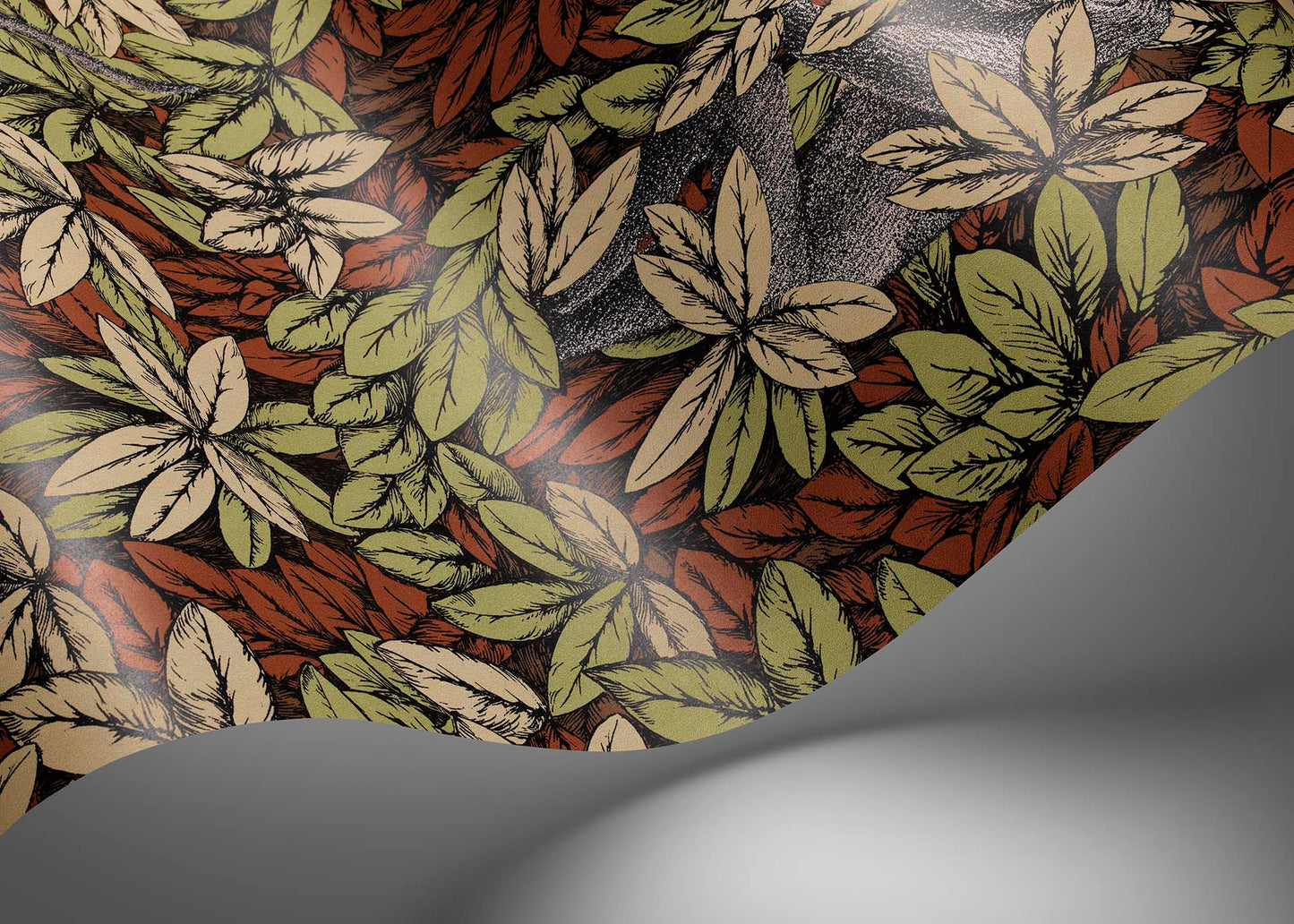 123/10047 - Foglie e Scimmie Wallpaper - Olive & Orange - Cole & Son