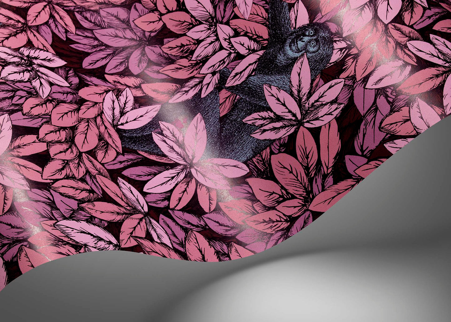 123/10048 - Foglie e Scimmie Wallpaper - Blush with Blue - Cole & Son