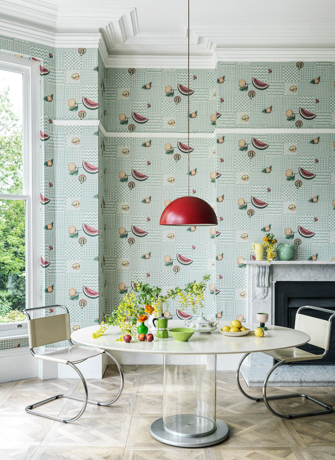 123/6029 - Frutta e Geometrico Wallpaper - Pastel - Cole & Son