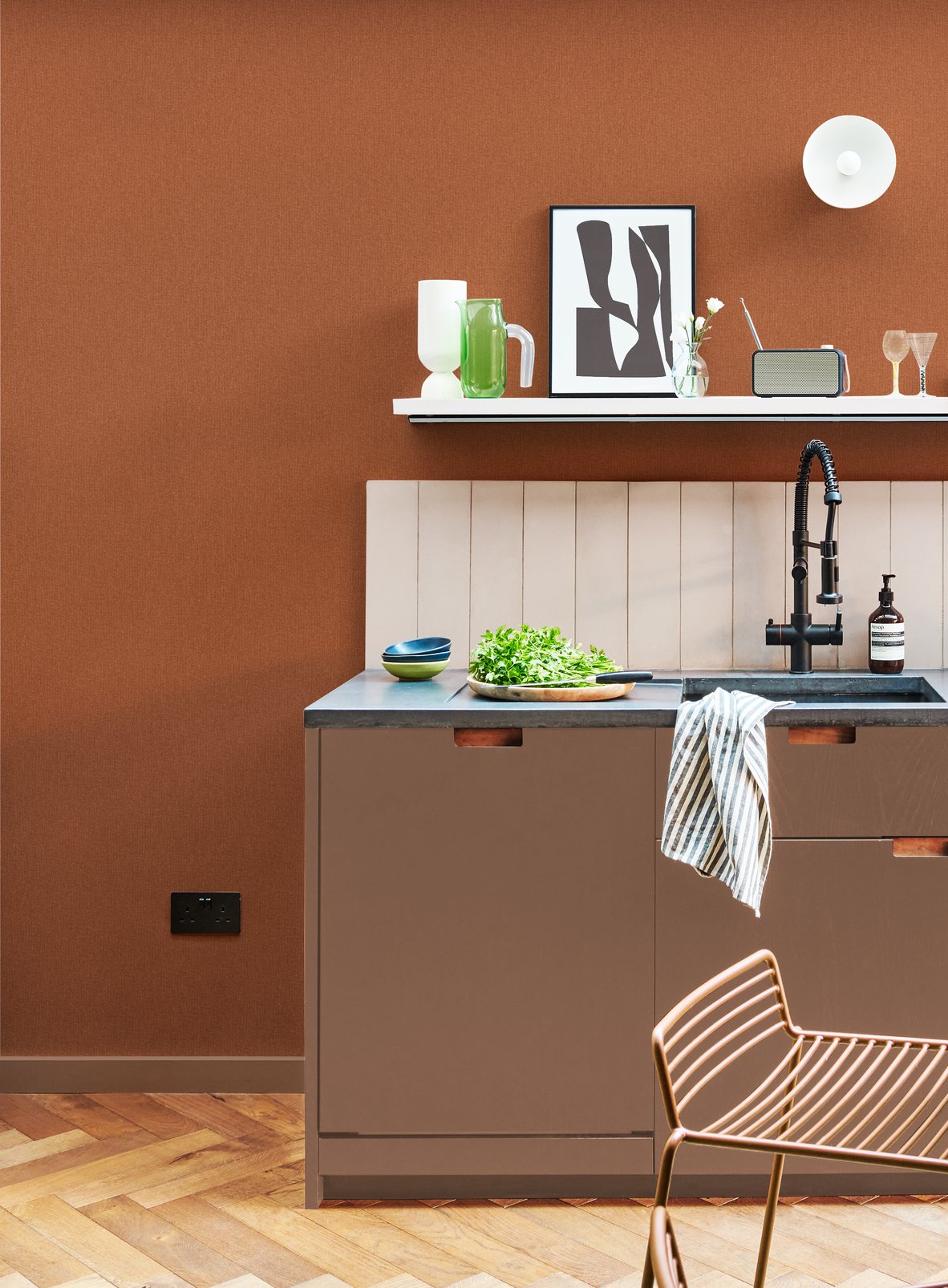 124085 - Country Home Wallpaper - Clay - Graham & Brown