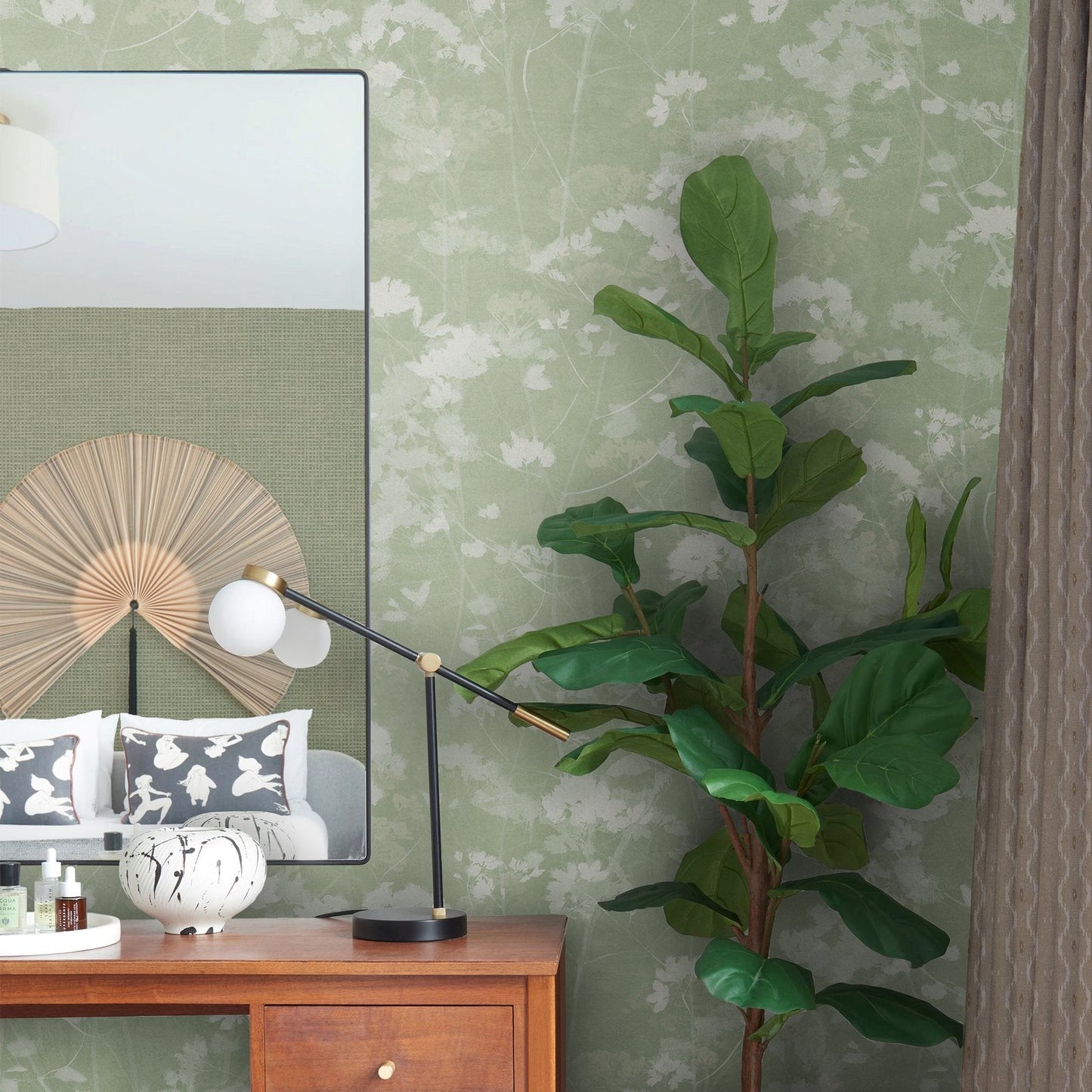 124103 - Flower Press Wallpaper - Calma - Graham & Brown