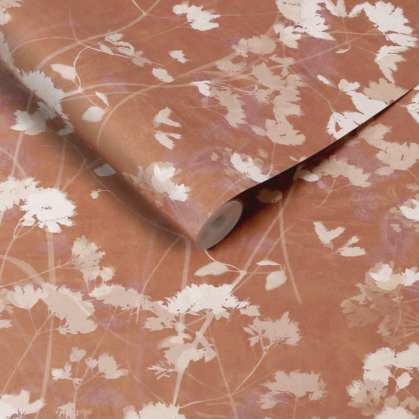 124107 - Flower Press Wallpaper - Clay - Graham & Brown