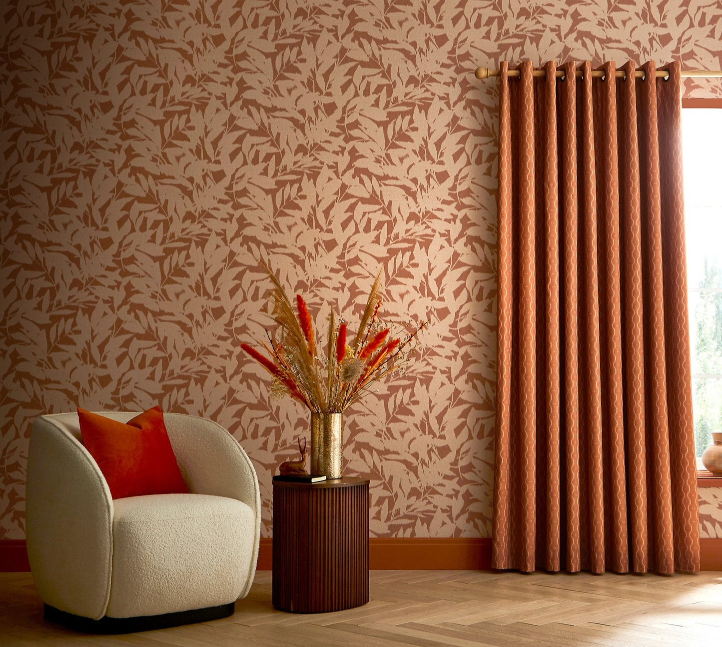 124145 - Shadow Play Wallpaper - Clay - Graham & Brown