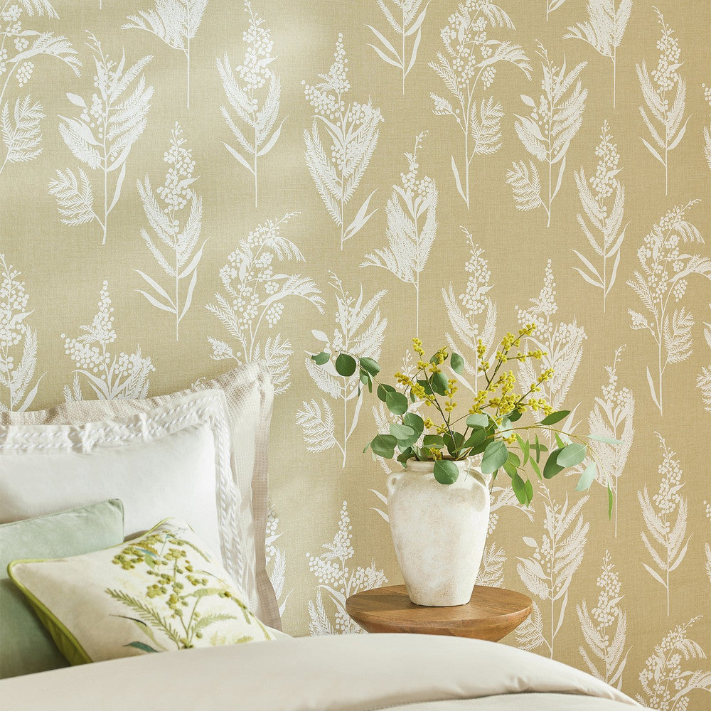 125003 - Equinox Leaf Wallpaper - Khaki - Next