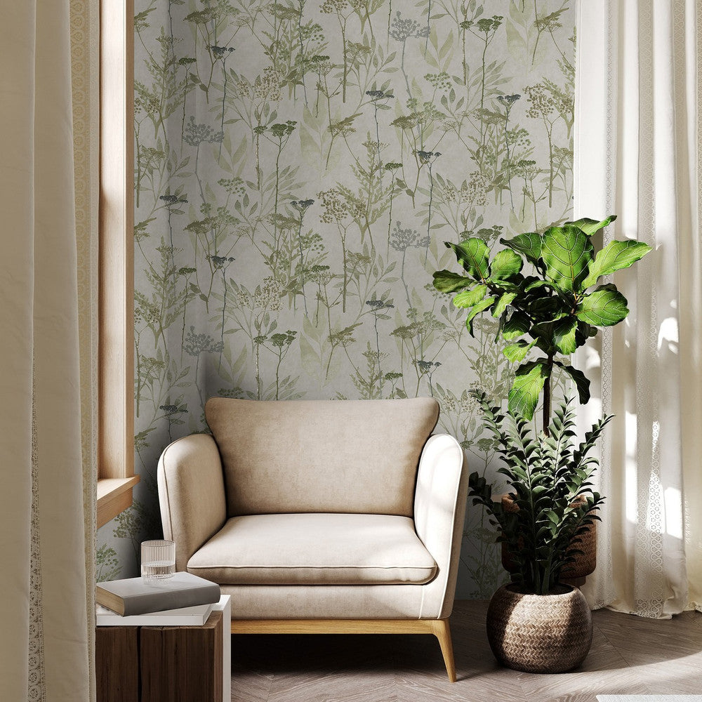125058 - Solstice Wallpaper - Sage Green - Superfresco Easy