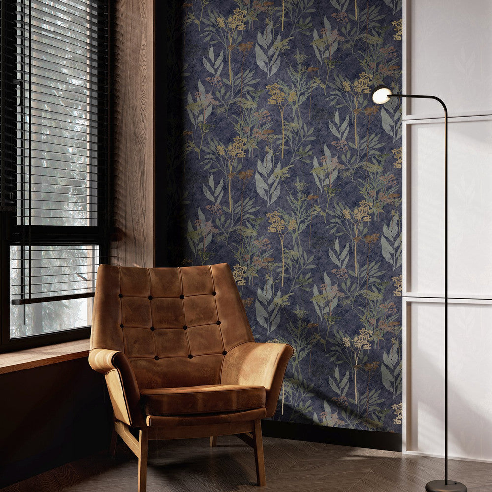 125062 - Solstice Wallpaper - Navy & Copper - Superfresco Easy