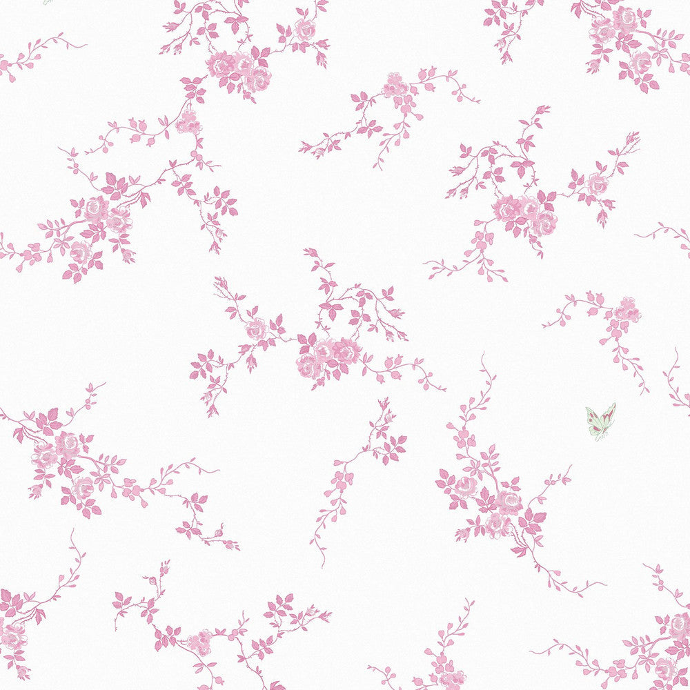 125107 - Butterflies Wallpaper - Pink - Shabby Chic