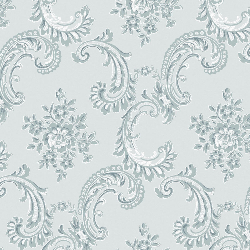 125114 - Boudoir Beauty Wallpaper - Blue - Shabby Chic