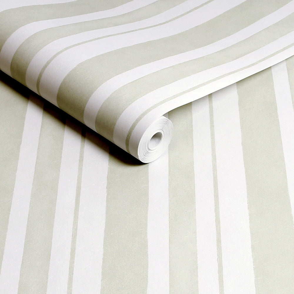 125115 - Watercolour Stripe Wallpaper - Sage - Shabby Chic