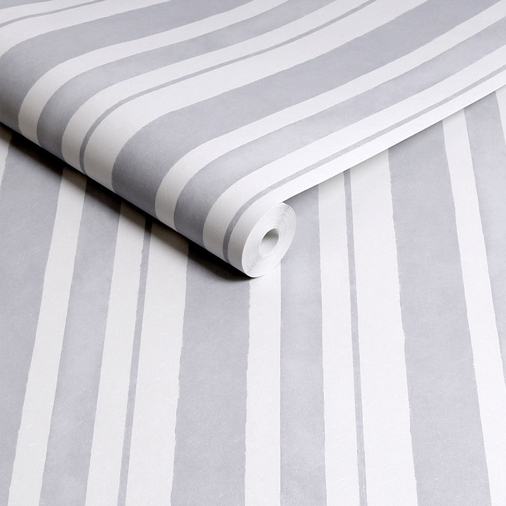 125118 - Watercolour Stripe Wallpaper - Grey - Shabby Chic