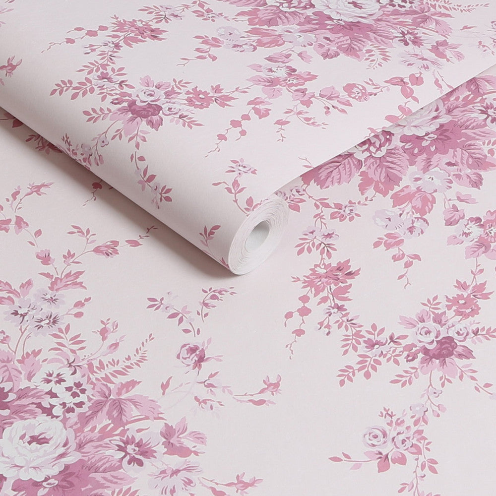 125126 - Garden Floral Wallpaper - Pink Tonal - Shabby Chic