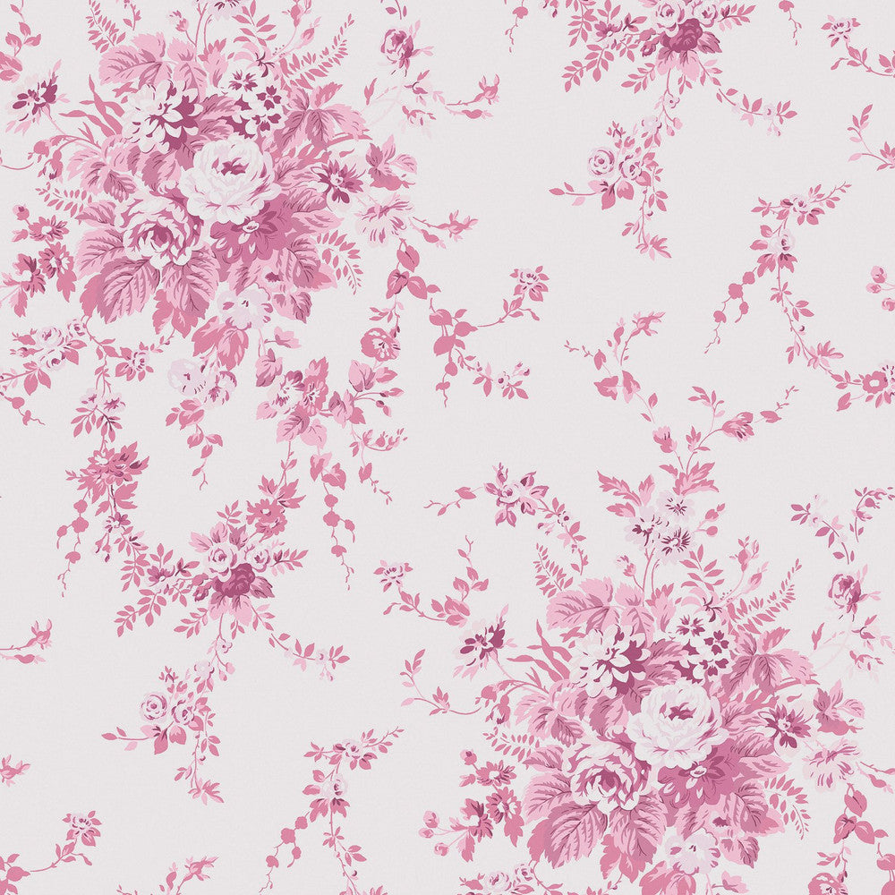 125126 - Garden Floral Wallpaper - Pink Tonal - Shabby Chic