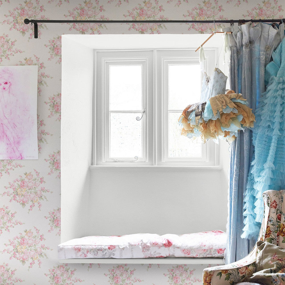 125135 - Rose Blossom Wallpaper - Pink - Shabby Chic
