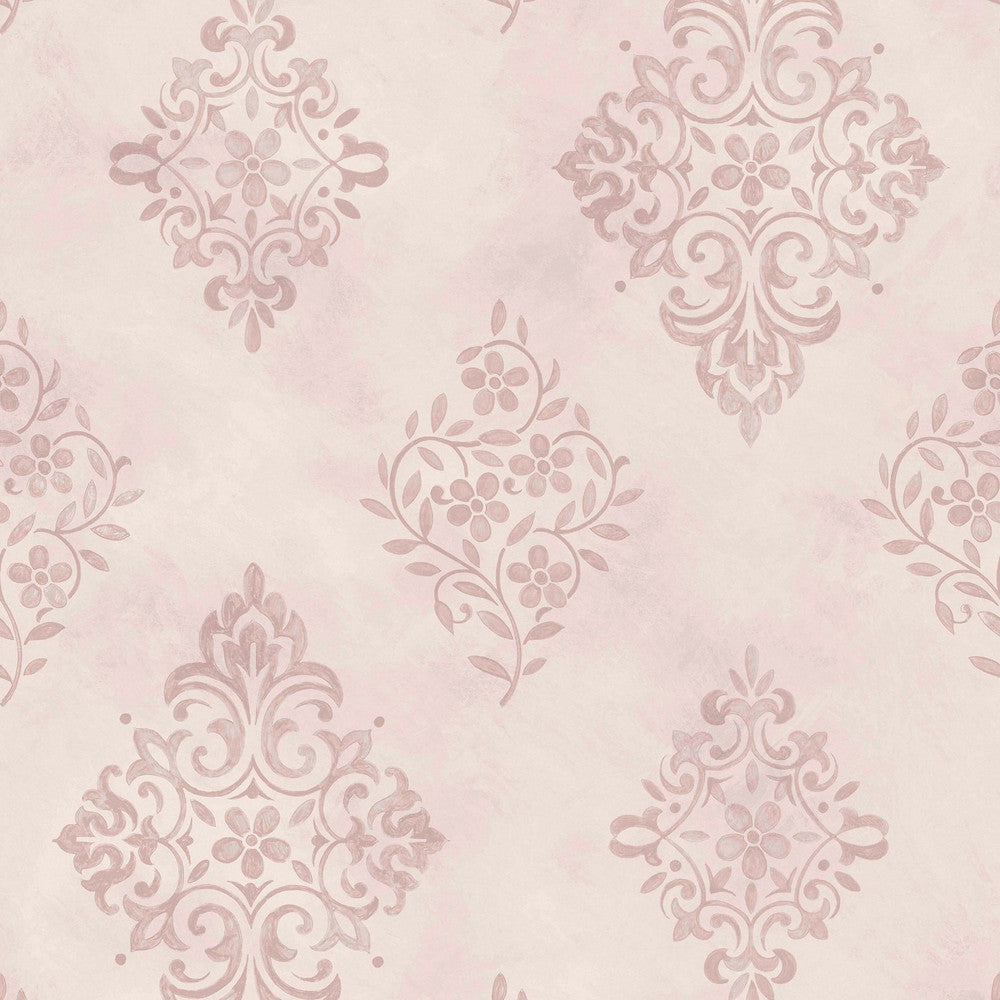 125136 - Diamond Motif Wallpaper - Pink - Shabby Chic