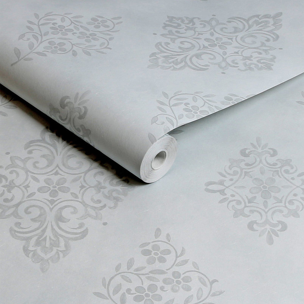 125137 - Diamond Motif Wallpaper - Blue - Shabby Chic
