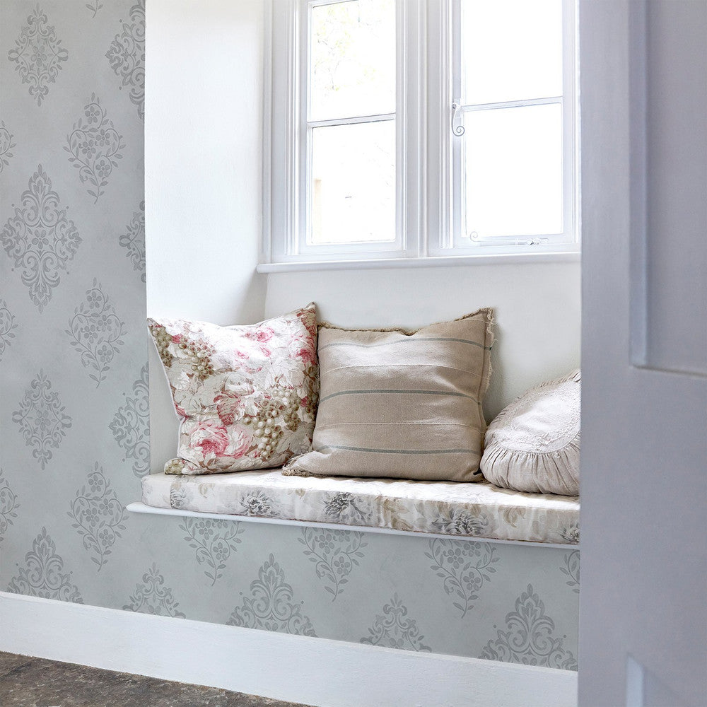 125137 - Diamond Motif Wallpaper - Blue - Shabby Chic