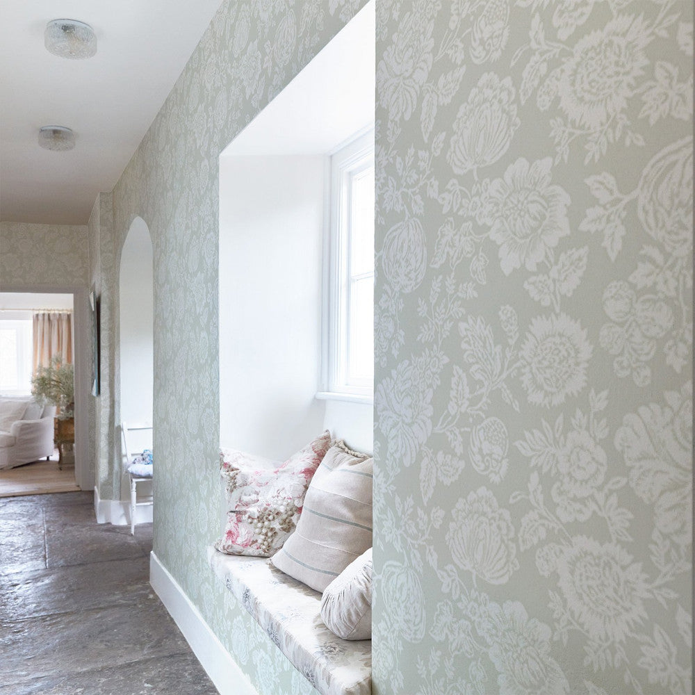 125138 - Stipple Wallpaper - Sage - Shabby Chic