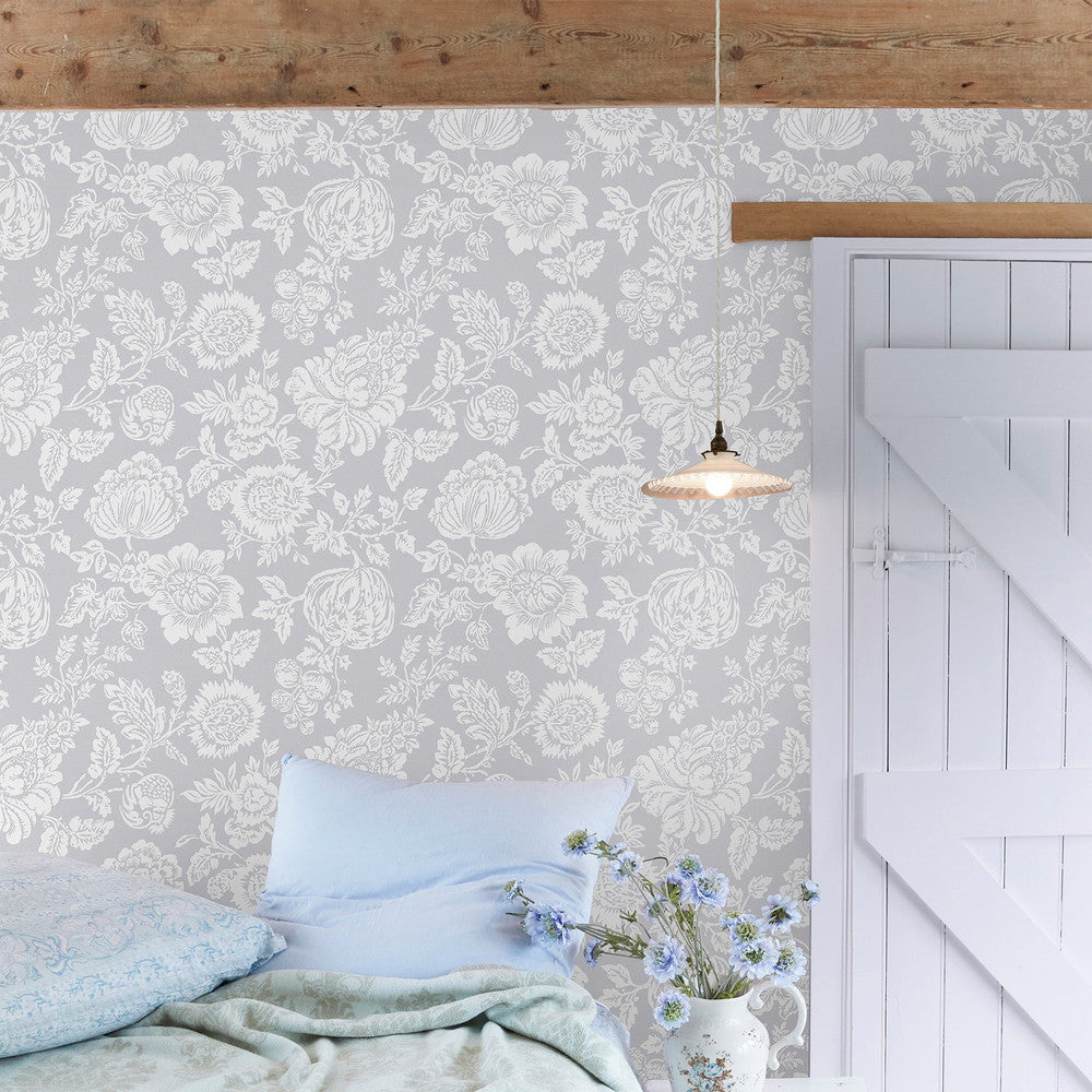 125139 - Stipple Wallpaper - Grey - Shabby Chic