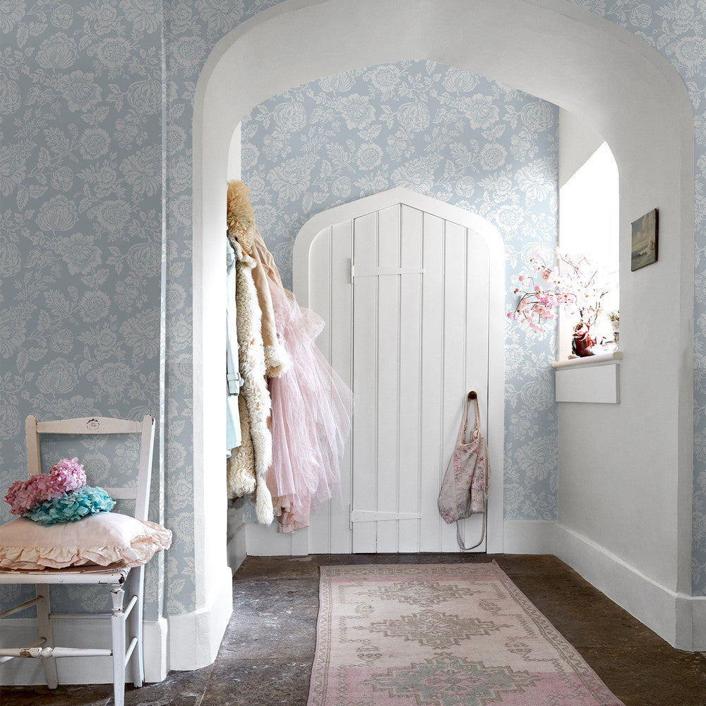 125141 - Stipple Wallpaper - Blue - Shabby Chic