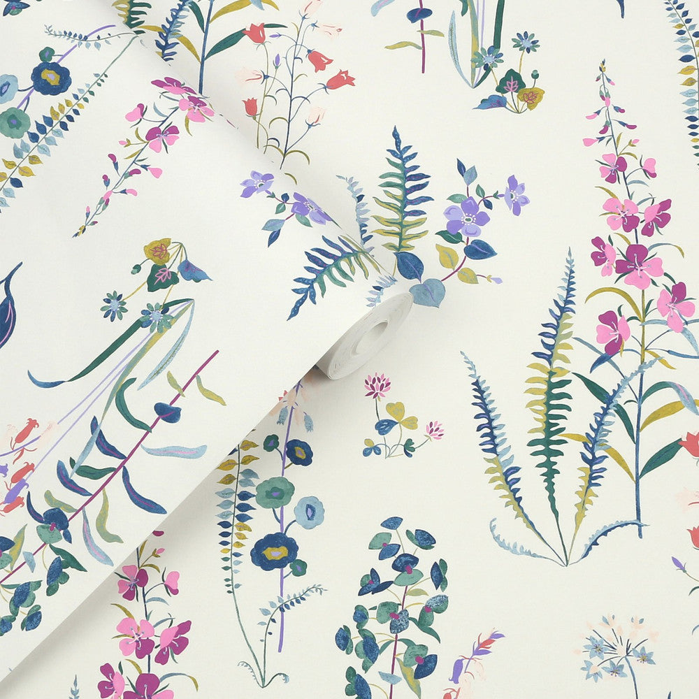 127401 - Meadowvale Sprigs Wallpaper - Violet - Laura Ashley
