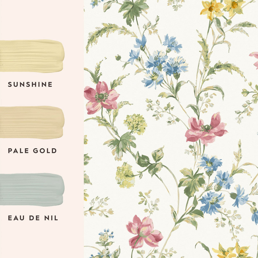127407 - Poppy Meadow Wallpaper - Multi - Laura Ashley